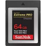 SanDisk Extreme Pro 64 GB CFexpress, Tarjeta de memoria 64 GB, CFexpress, 1500 MB/s, 800 MB/s, Negro