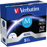 Verbatim 43834 disco blu-ray lectura/escritura (BD) BDXL 100 GB 5 pieza(s), Discos Blu-ray vírgenes 100 GB, BDXL, Caja de joyas, 5 pieza(s)