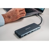 Verbatim CMH-14 USB Tipo C 5000 Mbit/s Plata, Estación de acoplamiento gris, USB Tipo C, HDMI, RJ-45, USB 2.0, USB 3.2 Gen 1 (3.1 Gen 1) Type-A, USB 3.2 Gen 1 (3.1 Gen 1) Type-C, USB Tipo..., MicroSD (TransFlash), SD, 5000 Mbit/s, 60 Hz, Plata