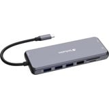 Verbatim CMH-14 USB Tipo C 5000 Mbit/s Plata, Estación de acoplamiento gris, USB Tipo C, HDMI, RJ-45, USB 2.0, USB 3.2 Gen 1 (3.1 Gen 1) Type-A, USB 3.2 Gen 1 (3.1 Gen 1) Type-C, USB Tipo..., MicroSD (TransFlash), SD, 5000 Mbit/s, 60 Hz, Plata