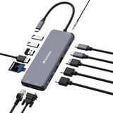 Verbatim CMH-14 USB Tipo C 5000 Mbit/s Plata, Estación de acoplamiento gris, USB Tipo C, HDMI, RJ-45, USB 2.0, USB 3.2 Gen 1 (3.1 Gen 1) Type-A, USB 3.2 Gen 1 (3.1 Gen 1) Type-C, USB Tipo..., MicroSD (TransFlash), SD, 5000 Mbit/s, 60 Hz, Plata