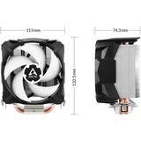 Arctic Freezer 7 X Procesador Refrigerador de aire 9,2 cm Aluminio, Negro, Blanco 1 pieza(s), Disipador de CPU Refrigerador de aire, 9,2 cm, 300 RPM, 2000 RPM, 0,3 sonio, Aluminio, Negro, Blanco