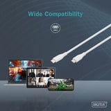 Digitus Cable de conexión de silicona USB 2.0 USB-C > USB-C blanco
