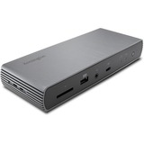 Kensington Replicador de puertos 4K dual Thunderbolt™ 4 SD5700T con 90 W de PD - Windows/macOS, Estación de acoplamiento gris/Negro, Alámbrico, Thunderbolt 4, 90 W, 3,5 mm, 100,10,1000 Mbit/s, Gris