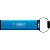 Kingston IronKey Keypad 200C USB-C de 32 GB 200C, FIPS 140-3 nivel 3 AES-256, Lápiz USB FIPS 140-3 nivel 3 AES-256, 32 GB, USB Tipo C, 3.2 Gen 1 (3.1 Gen 1), 145 MB/s, Funda, Azul