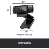 Logitech 960-001055 cámara web 3 MP 1920 x 1080 Pixeles USB Negro, Webcam negro, 3 MP, 1920 x 1080 Pixeles, Full HD, 30 pps, 720p, 1080p, H.264