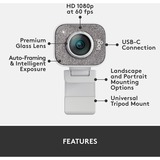 Logitech Logitechstreamcam cámara web 1920 x 1080 Pixeles USB 3.2 Gen 1 (3.1 Gen 1) Blanco, Webcam blanco, 1920 x 1080 Pixeles, 60 pps, 1080p, 2 - 3.7 mm, 0.1 m, 78°