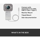 Logitech StreamCam Cámaras web, Webcam blanco, 1920 x 1080 Pixeles, Full HD, 60 pps, 1080p, 2 - 3.7 mm, 0.1 m