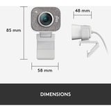 Logitech StreamCam Cámaras web, Webcam blanco, 1920 x 1080 Pixeles, Full HD, 60 pps, 1080p, 2 - 3.7 mm, 0.1 m