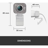 Logitech StreamСam cámara web 1920 x 1080 Pixeles USB 3.2 Gen 1 (3.1 Gen 1) Blanco, Webcam blanco, 1920 x 1080 Pixeles, Full HD, 60 pps, 1080p, 2 - 3.7 mm, 0.1 m