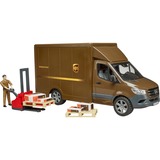 bruder MB Sprinter UPS con conductor y accesorios, Automóvil de construcción marrón