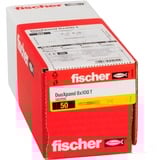 fischer Taco de vástago largo DuoXpand 8x100 T, Pasador gris claro/Rojo