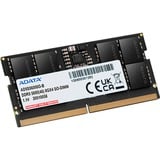 ADATA AD5S56008G-S módulo de memoria 8 GB 1 x 8 GB DDR5, Memoria RAM negro, 8 GB, 1 x 8 GB, DDR5, 5600 MHz, 262-pin SO-DIMM