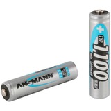 Ansmann 1x2 NiMH 1100 mAh Micro / AAA / HR03 Níquel-metal hidruro (NiMH), Batería plateado, AAA, Níquel-metal hidruro (NiMH), 10.5 x 44.5