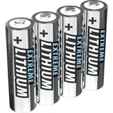 Ansmann Extreme Lithium AA Mignon Batería de un solo uso Litio plateado, Batería de un solo uso, Litio, 4 pieza(s), 10 año(s), Plata, -40 - 60 °C
