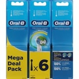 Braun Precision Clean 80339528 cepillo de cabello 6 pieza(s) Blanco, Cabezal de cepillo blanco, 6 pieza(s), Blanco, CleanMaximiser, Alemania, Oral-B, 32,7 g