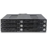 DeLOCK Marco intercambiable de 5,25″ para 6 x 2,5″ HDD / SSD SATA o SAS con cerradura, Bastidor de instalación 