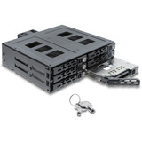 DeLOCK Marco intercambiable de 5,25″ para 6 x 2,5″ HDD / SSD SATA o SAS con cerradura, Bastidor de instalación 