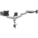Digitus Soporte de mesa universal triple para LED/LCD con resorte de gas, Soporte de monitor plateado, Abrazadera, 6 kg, 43,2 cm (17"), 68,6 cm (27"), 100 x 100 mm, Negro, Gris