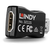 Lindy Emulador EDID HDMI 4K60, Adaptador negro