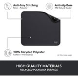 Logitech Mouse Pad - Studio Series Grafito, Alfombrilla de ratón negro, Grafito, Monocromo, Nylon, Poliéster, Caucho, Base antiderrapante
