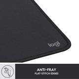 Logitech Mouse Pad - Studio Series Grafito, Alfombrilla de ratón negro, Grafito, Monocromo, Nylon, Poliéster, Caucho, Base antiderrapante