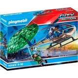 PLAYMOBIL City Action - Helicóptero de policía: Persecución con paracaídas, Juegos de construcción 