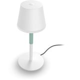 Philips Hue Lámpara de mesa portátil Hue Go blanco, Philips Hue White and Color ambiance Lámpara de mesa portátil Hue Go, Lámpara de mesa inteligente, Bluetooth, Blanco, LED, Metal, Bombilla(s) no reemplazable(s)