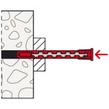 fischer Taco de vástago largo HybridPower 10x90 FUS, Pasador rojo/Gris