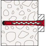 fischer Taco de vástago largo HybridPower 10x90 FUS, Pasador rojo/Gris