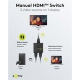 goobay Conmutador HDMI manual 2 a 1 (4K @ 30Hz) negro