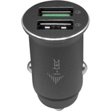 i-tec Car Charger 2x USB QC 3.0 36 W, Cargador negro, Auto, Encendedor de cigarrillos, 12 V, Gris