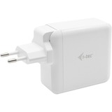 i-tec USB-C Travel Charger 60W + USB-A Port 18W, Cargador blanco, Interior, Corriente alterna, 20 V, 3 A, Blanco