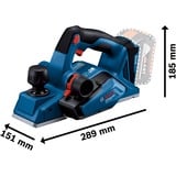 Bosch Cepillo de rebajes a batería GHO 18V-26 Professional solo, 18Volt, Cepillo eléctrico azul/Negro