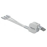 DeLOCK 85850 cable USB 0,98 m USB 2.0 USB A USB C/Micro-USB B/Lightning Plata, Blanco blanco/Plateado, 0,98 m, USB A, USB C/Micro-USB B/Lightning, USB 2.0, Plata, Blanco