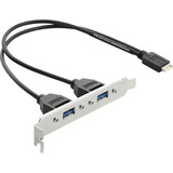 DeLOCK Placa de ranura USB Tipo-E > 2x USB 3.0, Tapa de ranura 