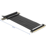 DeLOCK Tarjeta Riser PCI E 4.0 x16>x16 Slot 90° con cable 30cm, Tarjeta de ampliación negro