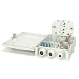 Digitus Caja de conexión FTTH/FTTB, equipada, OS2, 12 fibras, Caja de fíbra óptica gris