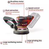EINHELL TP-RS 18/32 Li BL-Solo, 4462020, Lijadora orbital rojo/Negro