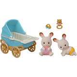 EPOCH Sylvanian Families - Gemelos Conejos de Chocolate con Cochecito, Juegos de construcción 