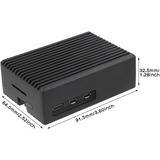 Inter-Tech Carcasa de aluminio Raspberry ODS-739, Caja/Carcasa negro