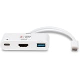Lindy 43340 Adaptador gráfico USB 3840 x 2160 Pixeles Blanco, Hub USB blanco, 3840 x 2160 Pixeles