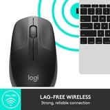 Logitech M190 Ratones, Ratón negro/Antracita, Ambidextro, Óptico, RF inalámbrico, 1000 DPI, Carbón vegetal