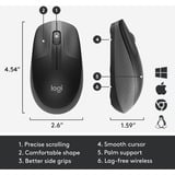 Logitech M190 ratón Ambidextro RF inalámbrico Óptico 1000 DPI negro/Antracita, Ambidextro, Óptico, RF inalámbrico, 1000 DPI, Carbón vegetal