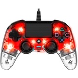 Nacon PS4OFCPADCLRED mando y volante Rojo, Transparente Gamepad Analógico/Digital PlayStation 4 transparente/Rojo, Gamepad, PlayStation 4, Botón Compartir, Analógico/Digital, Rojo, Alámbrico