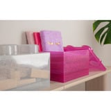 Room Copenhagen Ladrillo de almacenamiento LEGO 4 tapa superior con purpurina, Caja de depósito rosa neón/Transparente