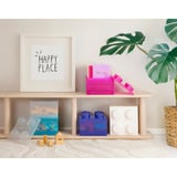 Room Copenhagen Ladrillo de almacenamiento LEGO 4 tapa superior con purpurina, Caja de depósito rosa neón/Transparente