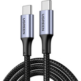 UGREEN 70427 cable USB USB 2.0 1 m USB C 0,48 Gbit/s 100 W Negro, Plata negro, 1 m, USB C, USB C, USB 2.0, 0,48 Gbit/s, Negro, Plata