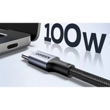 UGREEN 70427 cable USB USB 2.0 1 m USB C 0,48 Gbit/s 100 W Negro, Plata negro, 1 m, USB C, USB C, USB 2.0, 0,48 Gbit/s, Negro, Plata