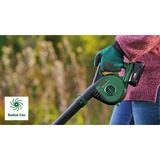 Bosch LeafBlower aspiradora de hojas Verde Ión de litio, Soplador de hojas verde/Negro, Soplador manual, Verde, Ión de litio, 2,5 Ah, 138 mm, 831 mm